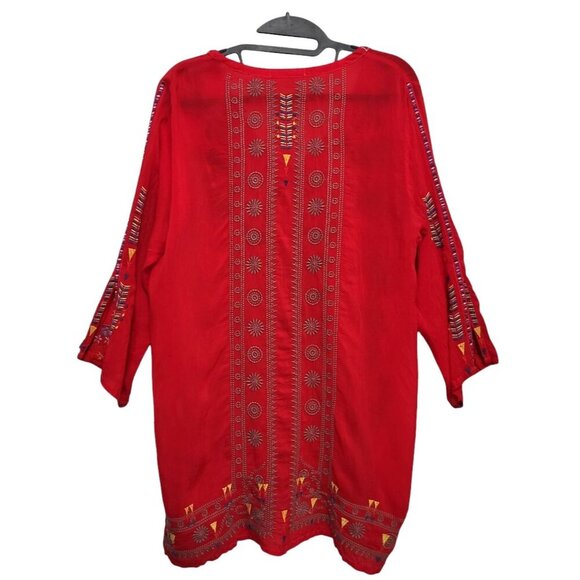 JOHNNY WAS Zillia Embroidered Top Boho Floral Tunic - Picture 8 of 17